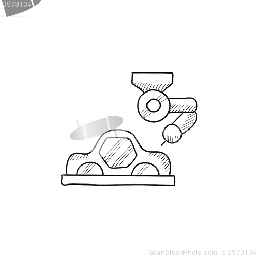 Image of Car production sketch icon.