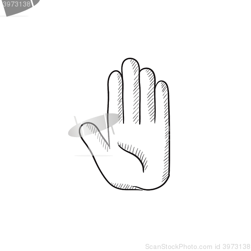 Image of Medical glove sketch icon.