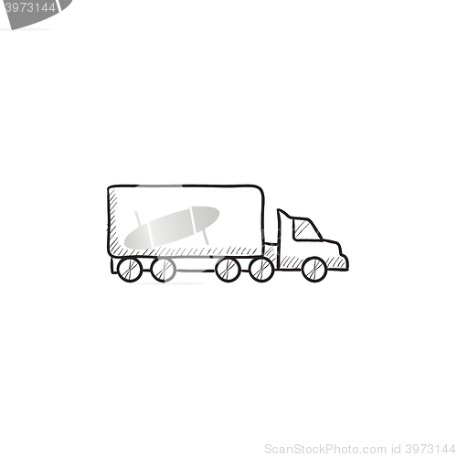 Image of Delivery truck sketch icon.