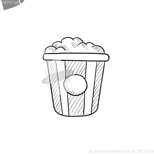 Image of Popcorn sketch icon.