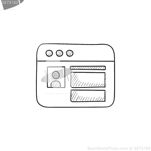 Image of Browser window with page sketch icon.