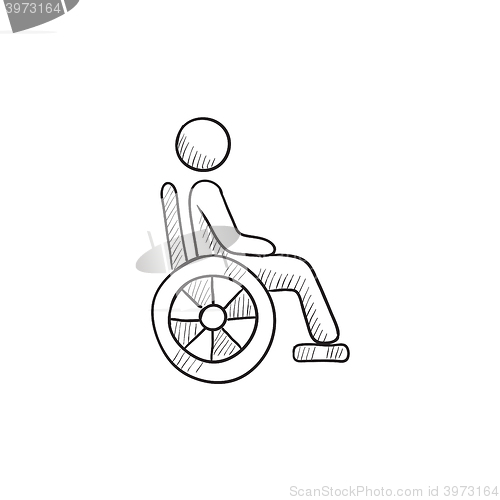 Image of Disabled person sketch icon.