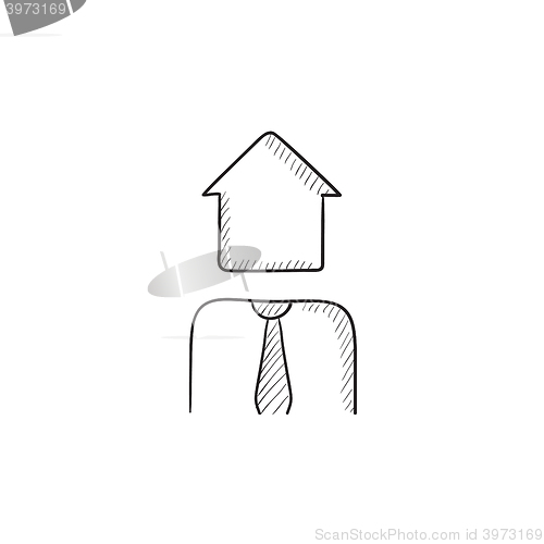 Image of Real estate agent sketch icon.