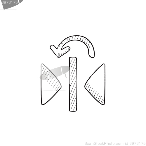 Image of Play button sketch icon.