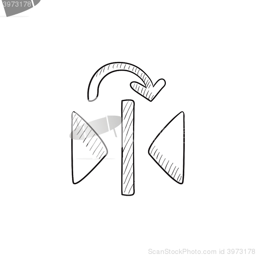 Image of Play button  sketch icon.
