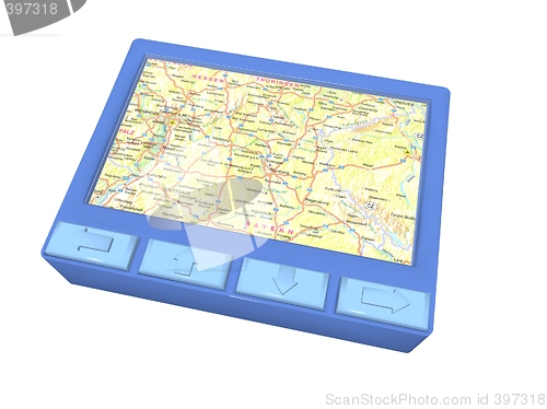 Image of blue gps device