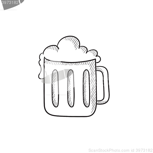 Image of Mug of beer sketch icon.