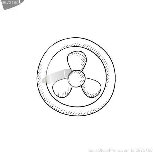 Image of Computer cooler sketch icon.