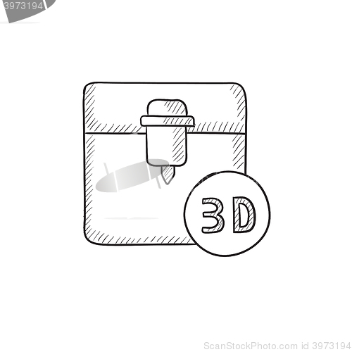 Image of Tree D printing sketch icon.