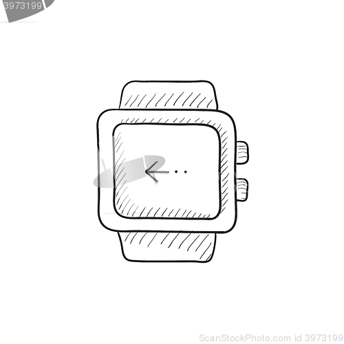 Image of Smartwatch sketch icon.