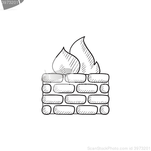 Image of Firewall sketch icon.