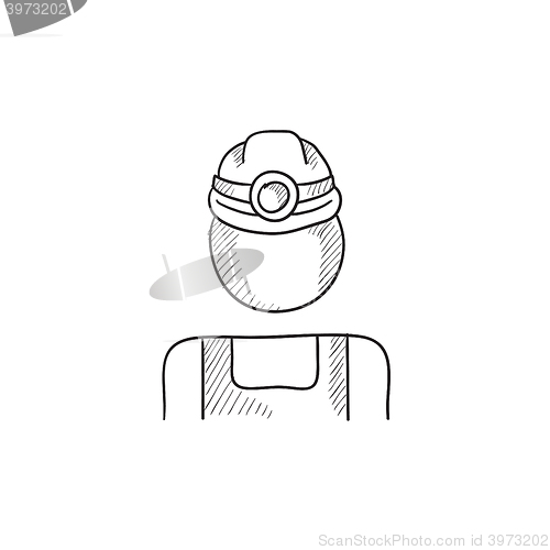 Image of Coal miner sketch icon.