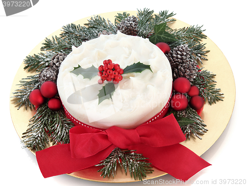 Image of Christmas Cake with Holly