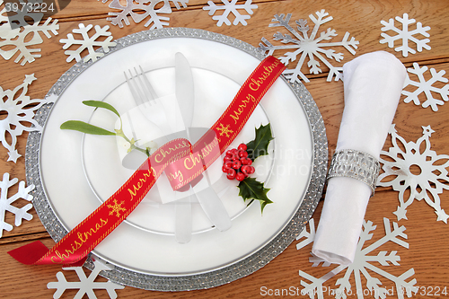 Image of Christmas Decorative Table Setting  