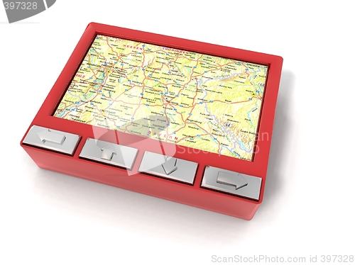 Image of red gps device