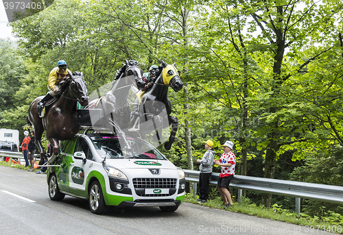 Image of PMU (Le Pari Mutuel Urbain) Vehicle in Vosges Mountains - Tour d