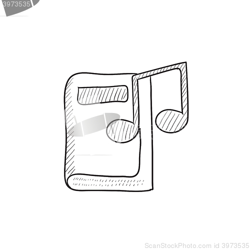 Image of Audio book sketch icon.