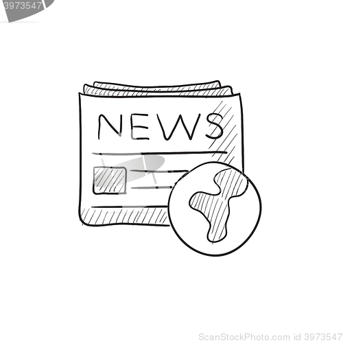 Image of International newspaper sketch icon.