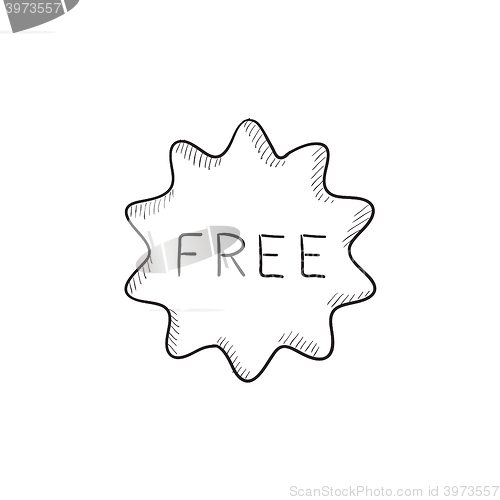 Image of Free tag sketch icon.