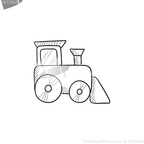 Image of Toy train sketch icon.