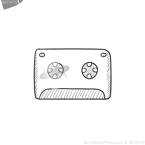 Image of Cassette tape sketch icon.