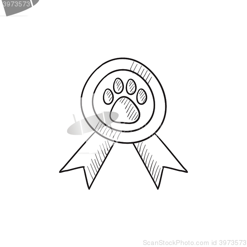 Image of Dog award sketch icon.