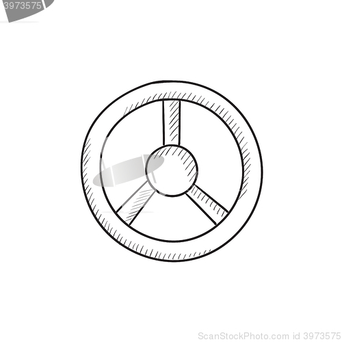 Image of Steering wheel sketch icon.