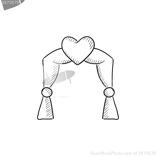 Image of Wedding arch sketch icon.