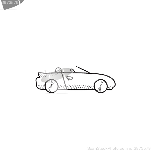 Image of Convertible car sketch icon.