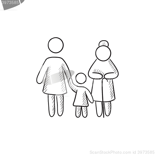 Image of Family sketch icon.