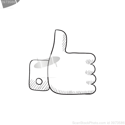 Image of Thumbs up sketch icon.