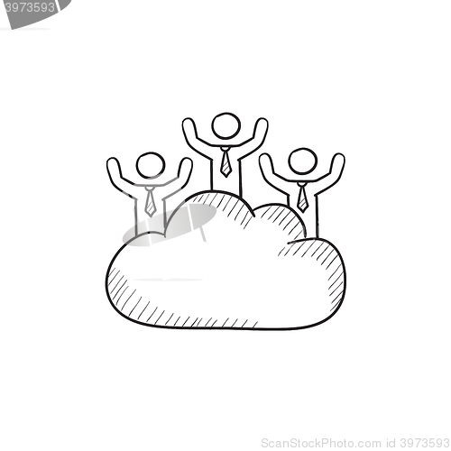 Image of Cloud computing sketch icon.