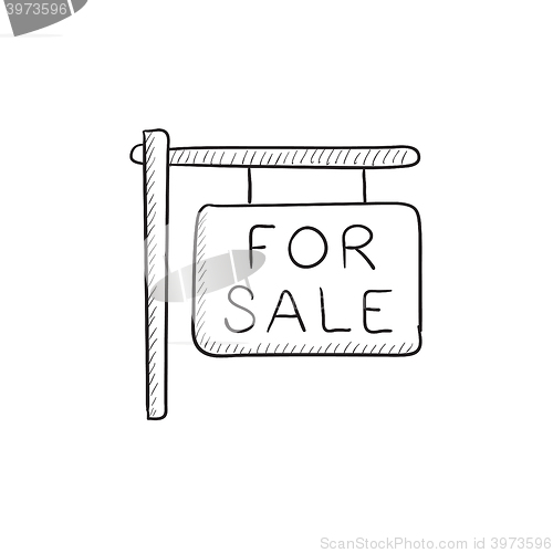Image of For sale placard sketch icon.
