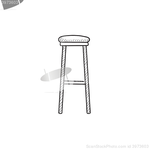 Image of Barstool sketch icon.