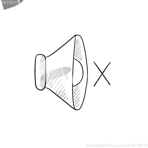 Image of Mute speaker sketch icon.