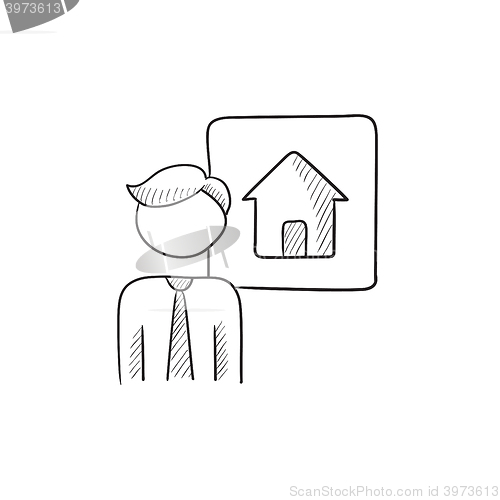 Image of Real estate agent sketch icon.