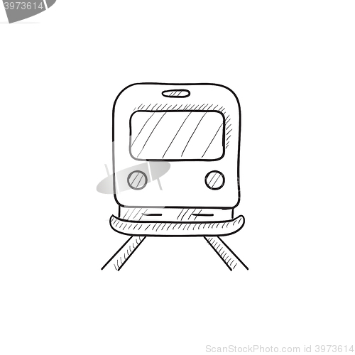 Image of Back view of train sketch icon.