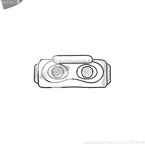 Image of Virtual reality headset sketch icon.