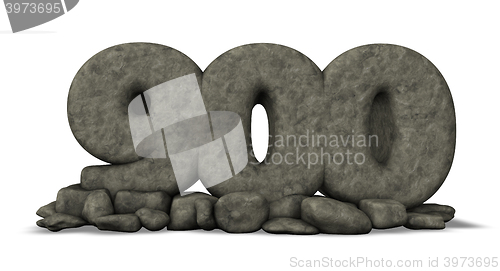 Image of stone number nine hundred on white background - 3d rendering