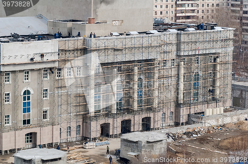 Image of Construction of Tyumen dramatic theater. Russia