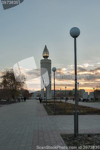 Image of Monument in the form of a candle. Tyumen. Russia