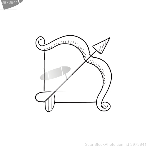 Image of Bow and arrow sketch icon.