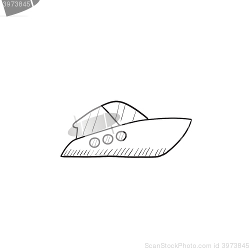 Image of Speedboat sketch icon.