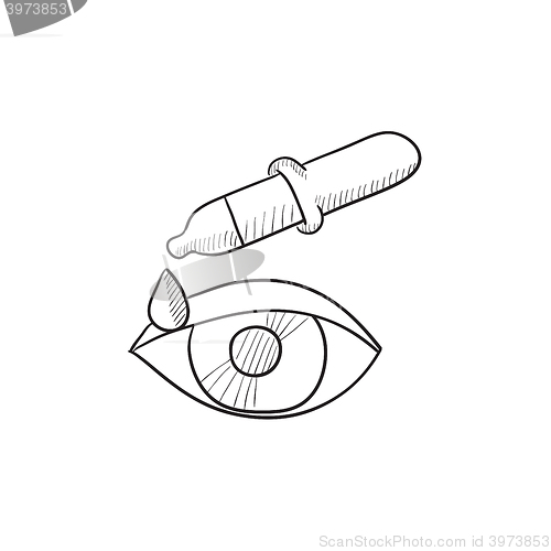 Image of Pipette and eye sketch icon.