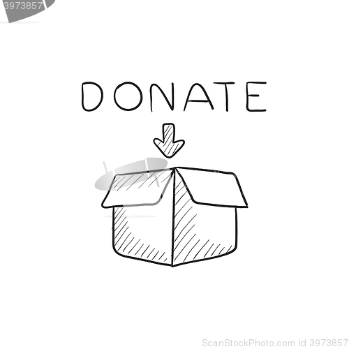 Image of Donation box sketch icon.