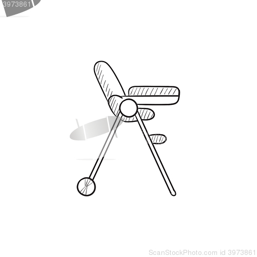 Image of Baby chair for feeding sketch icon.