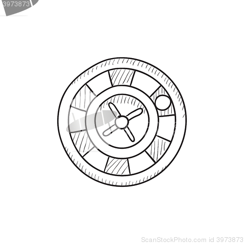 Image of Roulette wheel sketch icon.