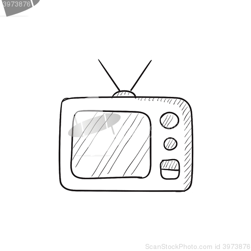 Image of Retro television sketch icon.