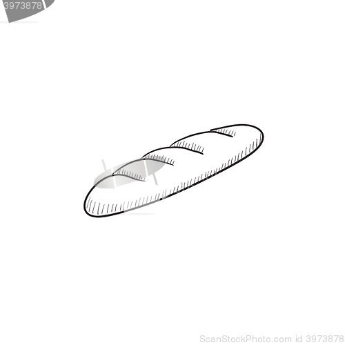 Image of Baguette sketch icon.