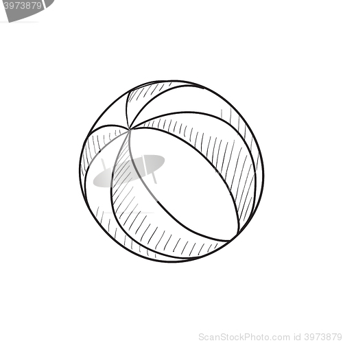 Image of Beach ball sketch icon.